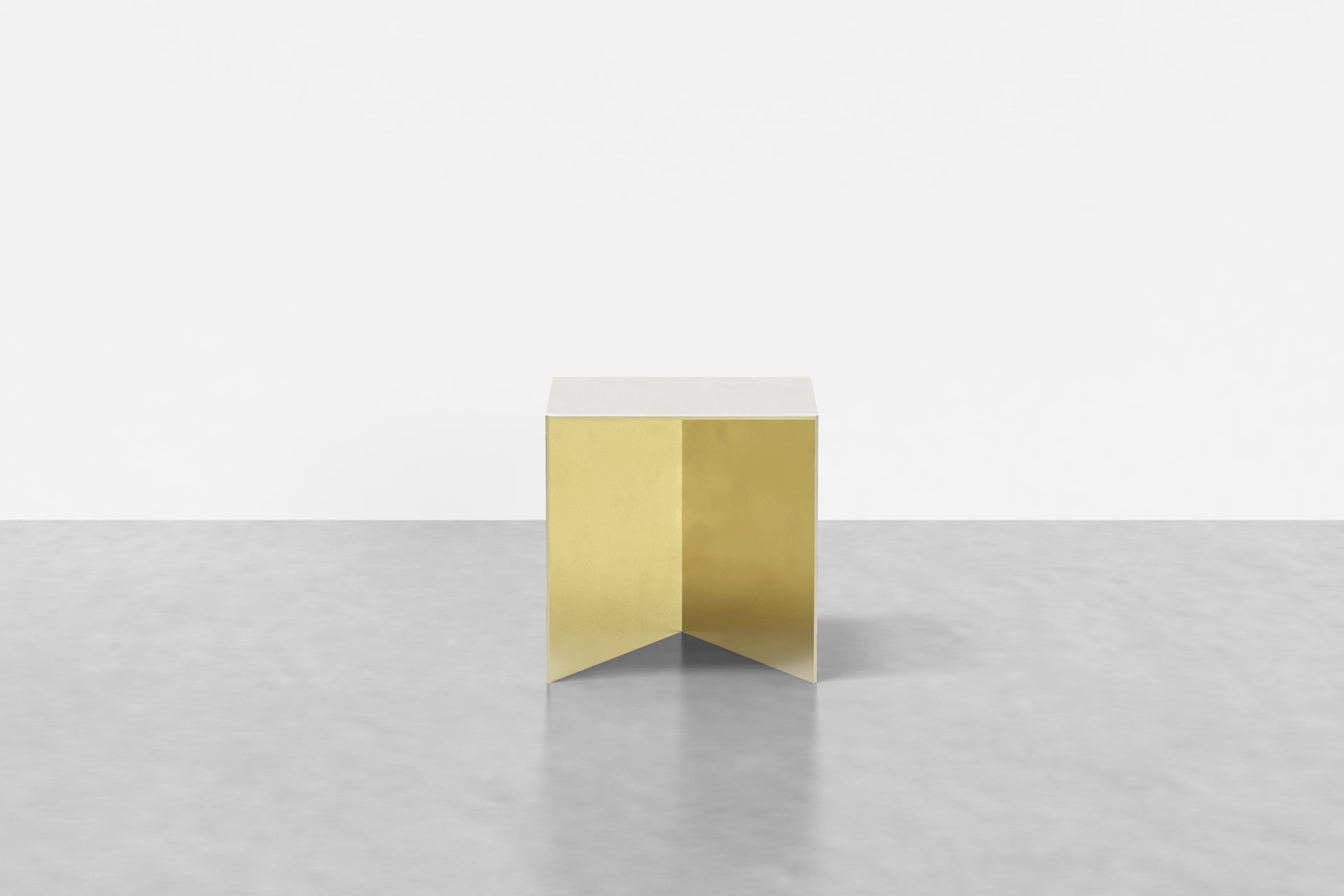 Tack End Table Square in Brass